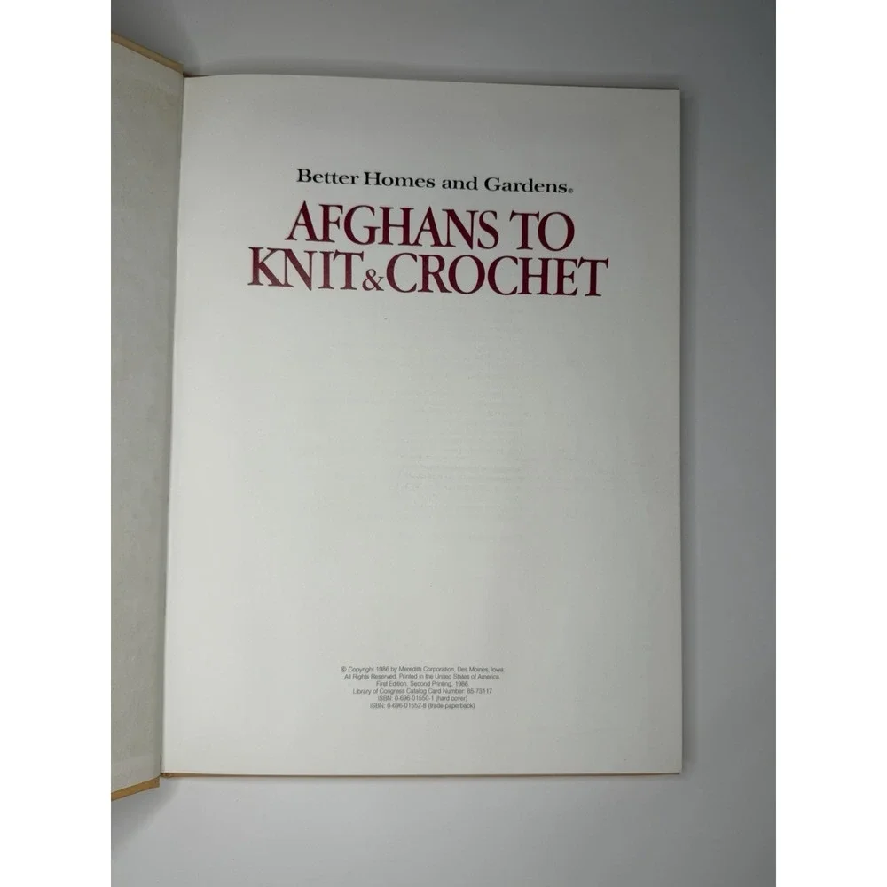 Better Homes and Gardens Knitting Crochet Afghans Pattern Book 1986